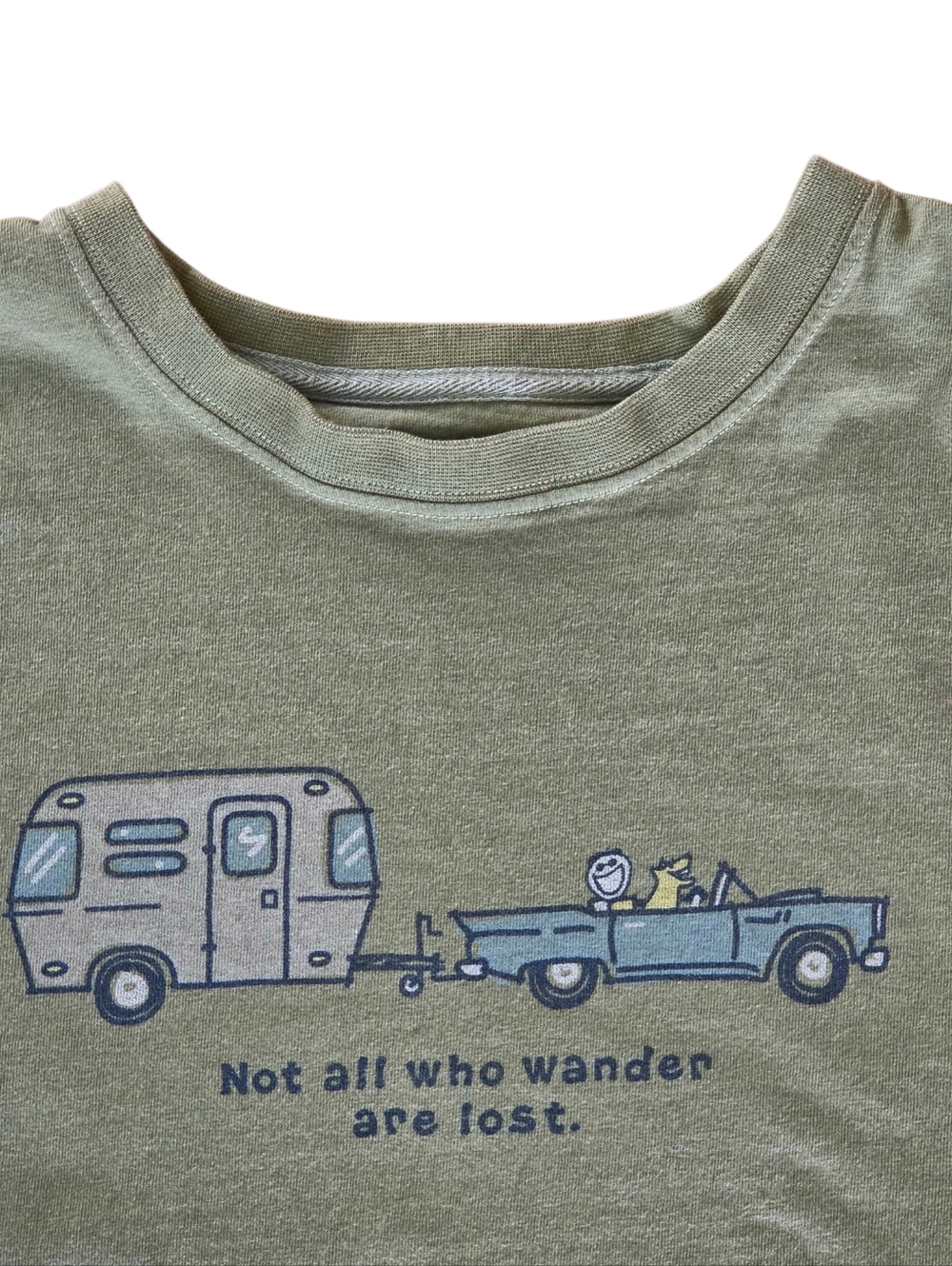 LIFE IS GOOD Crusher Tee Not All Who Wander Are Lost Camper Men's XXL 2XL 2X